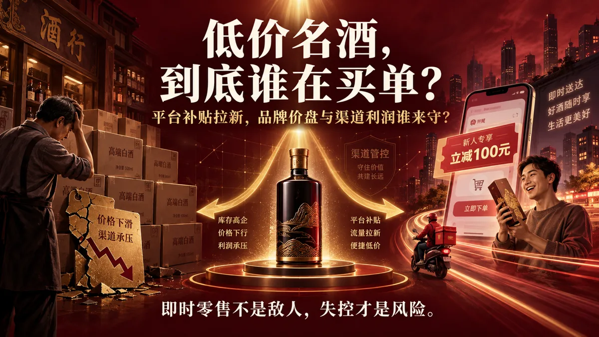 平台补贴击穿名酒价格体系——即时零售是"救命稻草"还是"毒药"?